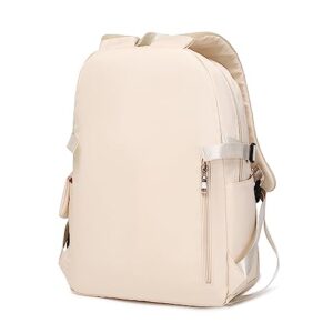 Acmebon Girl Roomy Fashion Laptop Backpack Casual Daily Backpack for Women Cream