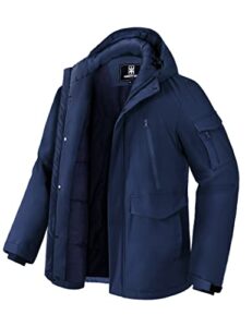 pioneer camp men's winter coat waterproof fleece lined warm winter jacket with 9 pockets insulated windproof hooded parka