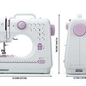 Mini Sewing Machine by Astrophos (Including Extension Table and Sewing Supplies Set) - Small Electric Overlock Sewing Machines with 2 Speed 12 Built-in Stitch Patterns AP-005-A8