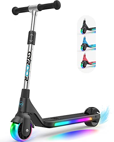 Gyroor Electric Scooter for Kids, Teens, Boys and Girls with Lightweight and Adjustable Handlebar, H30 Kids Electric Scooter with Rechargeable Battery, 6 MPH Limit-Best Gift for Kids!-Black