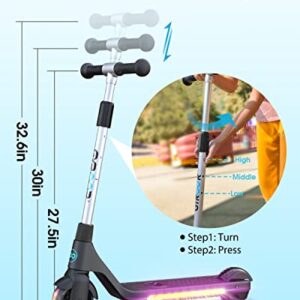 Gyroor Electric Scooter for Kids, Teens, Boys and Girls with Lightweight and Adjustable Handlebar, H30 Kids Electric Scooter with Rechargeable Battery, 6 MPH Limit-Best Gift for Kids!-Black