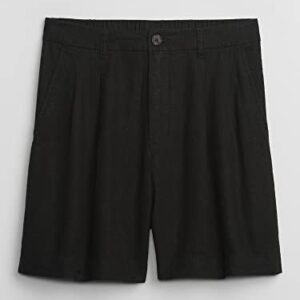 GAP Womens Pleated Linen Shorts True Black 10