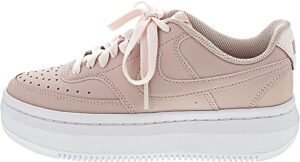 nike court vision alta leather women's trainers shoes, pink oxford/pink oxford-white, 7 m us