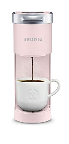 Frigidaire EFR376-CORAL Retro Bar Fridge Refrigerator with Side Bottle Opener, 3.2 cu. Ft, Coral & Keurig K-Mini Coffee Maker, Single Serve K-Cup Pod Coffee Brewer, 6 to 12 oz. Brew Sizes, Dusty Rose