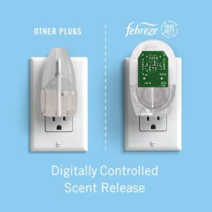 Febreze Air Freshener Plug In, Wall Diffuser, Plug in Air Fresheners for home, Downy April Fresh Scent, Odor Fighter for Strong Odors, 1 Warmer + 2 Oil Refills