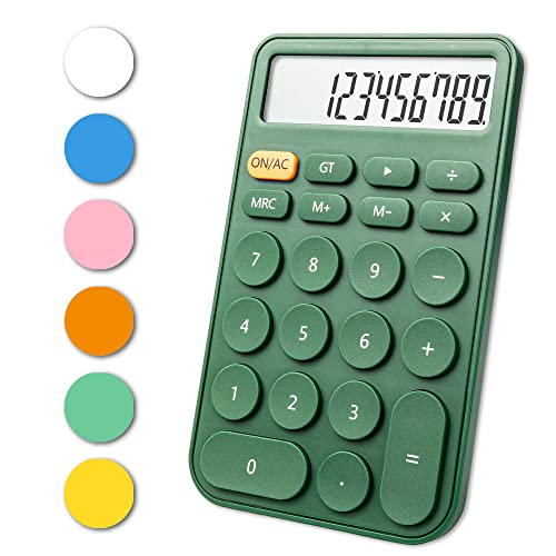 VEWINGL Standard Calculator 12 Digit,Desktop Large Display and Buttons,Calculator with Large LCD Display for Office,School, Home & Business Use,Automatic Sleep,with Battery (Green) XT100