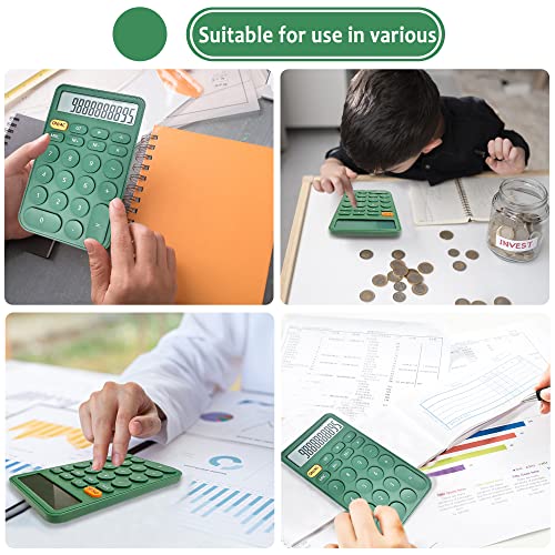 VEWINGL Standard Calculator 12 Digit,Desktop Large Display and Buttons,Calculator with Large LCD Display for Office,School, Home & Business Use,Automatic Sleep,with Battery (Green) XT100