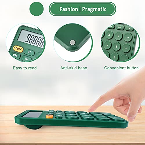 VEWINGL Standard Calculator 12 Digit,Desktop Large Display and Buttons,Calculator with Large LCD Display for Office,School, Home & Business Use,Automatic Sleep,with Battery (Green) XT100