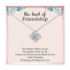 diosky love knot necklace, gifts for best friend, friendship gifts for women - best friend friendship necklace - birthday gifts for female friends, her, girl, bff, bestie