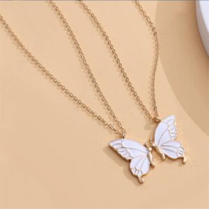 Xiyantiji BFF Friendship Necklace for 2 Best Friend Necklaces for 2 Girls Butterfly Pendant Necklace Matching Necklaces for Best Friends Bff Gifts for Women Teen Girls