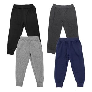 studio 3 boy’ sweatpants – 4 pack active fleece jogger pants (size: 8)
