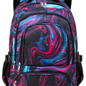 BLUEFAIRY Girls Backpack Teens Kids Elementary School Bags for Teenager Primary Bookbags Middle High School Lightweight Waterproof Sturdy Durable Gift (ROCK-FLOW