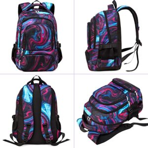 BLUEFAIRY Girls Backpack Teens Kids Elementary School Bags for Teenager Primary Bookbags Middle High School Lightweight Waterproof Sturdy Durable Gift (ROCK-FLOW