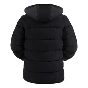 Pioneer Camp Men'S Winter Coats Warm Thicken Jacket Hooded Insulated Puffer Jackets Cotton Water Resistant Coat(Black,L)