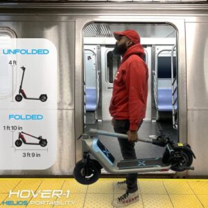 Hover-1 Helios Folding Electric Scooter, 18 MPH Top Speed, 24 Mile Range, 500 Watts Max Power, 10” Pneumatic Tires, Rear Disc Brakes, Removable Battery, and Dual Front Suspension