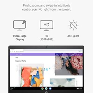 HP Chromebook 14B-NB0010NR 14-inch Touchscreen Laptop, Intel Core i3, 8GB DDR4 RAM, 128GB SSD, Intel UHD Graphics, HDMI, USB-C, MicroSD Reader, WiFi, Google ChromeOS, Mineral Silver (Renewed)