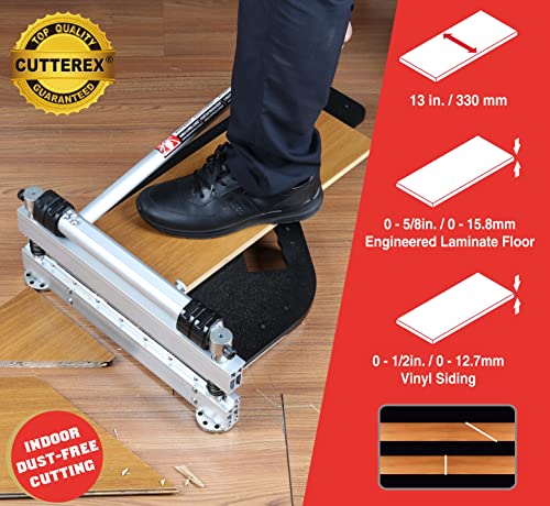 CUTTEREX 13" Professional Laminate Floor Cutter, Vinyl Floor Cutter for VCT, LVT, SPC, PVC, LVP, WPC, Rubber Floor and Rigid Core Vinyl Plank, with Knee Pads