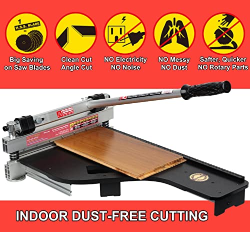 CUTTEREX 13" Professional Laminate Floor Cutter, Vinyl Floor Cutter for VCT, LVT, SPC, PVC, LVP, WPC, Rubber Floor and Rigid Core Vinyl Plank, with Knee Pads