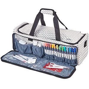 HOMEST Carrying Case for Cricut Explore Air 2/Cricut Maker/Maker 3, Carrier with Multi pockets for 12x12 Mats, Vinyl Rolls, Pens, Other Accessories, Ripple (Patent Design)