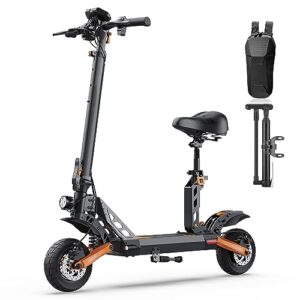 electric scooter adults, 600w electric scooter with seat 30 mph & 35 miles, 9" off-road tires, hexa-absorbers, foldable sport scooter for adults and teens
