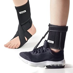 neofect foot drop brace + foot lift bundles (right) drop foot brace for walking, ankle foot orthosis, adjustable ankle brace, stroke, tbi, als, ms, bone fracture, afo, aso