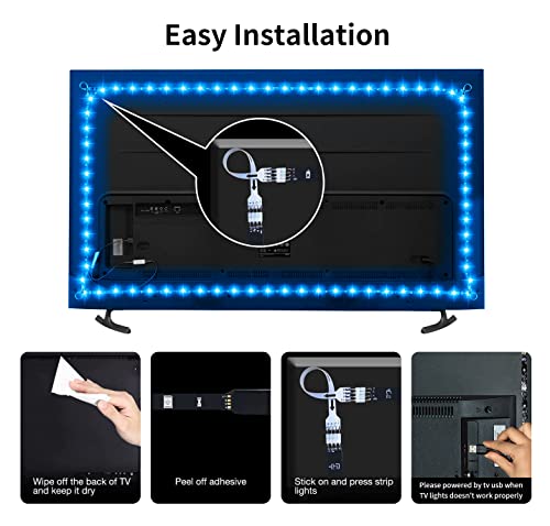 EDIYSUNG LED Lights for TV 15 ft, LED Strip Lights for 65-75 inch TV Backlight