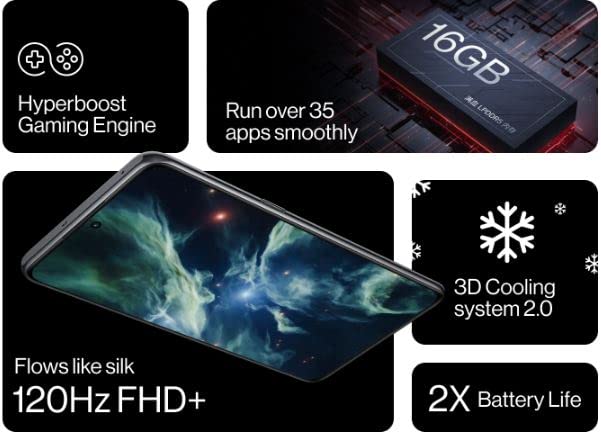 OnePlus 10T | Moonstone Black | 5G Unlocked Android Smartphone U.S Version | 16GB RAM+256GB Storage | 120Hz Fluid AMOLED Display | Triple Camera 50+8+2MP, 16MP | 125W SuperVOOC Charging