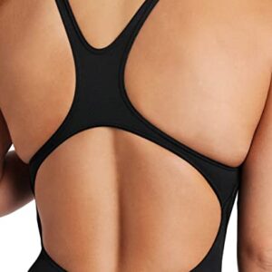 Arena Women's Standard Swim Pro Open Back One Piece Solid Team Athletic Training Swimsuit, Black/White, 22