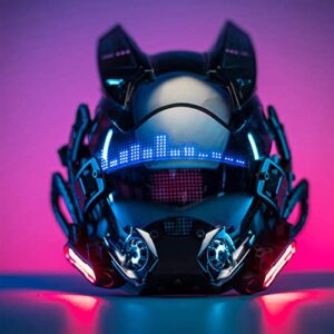 PDLING Cyberpunk Gothic Mask Helmet for Adult,Techwear mask, Halloween Cosplay Costume Accessory with LED Lamp, Futuristic Helmet