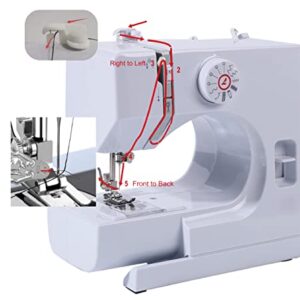 Sewing Machine, Mini Sewing Machine, Electric Portable Sewing Machine for Beginners, 12 Stitch Dual Speed with Foot Pedal & Sewing Kit