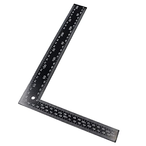 Joyangy Metal L Square Ruler, 90 Degree Right Angle Metric and Inches Ruler, Double Sided Ruler with Clear Scale, Stainless Steel Right Angle Measuring Tool for Machinist Engineers 20 x 30cm