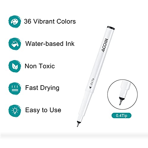 AOOIIN Fine Point Pens for Cricut Maker 3/Maker/Explore 3/Air 2, 36 Pack Markers Pens Set 0.4 tip Ultimate Writing Drawing Pen for Cricut Machine