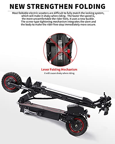 WIDEWHEEL W6 Off-Road Electric Scooter Adults, 2000W Double Motors, Up to 40 MPH & 40 Miles, Folding Commuter Scooter Electric for Adults, 10" Off-Road Tires Sport Scooters (Without seat)