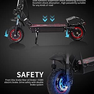 WIDEWHEEL W6 Off-Road Electric Scooter Adults, 2000W Double Motors, Up to 40 MPH & 40 Miles, Folding Commuter Scooter Electric for Adults, 10" Off-Road Tires Sport Scooters (Without seat)