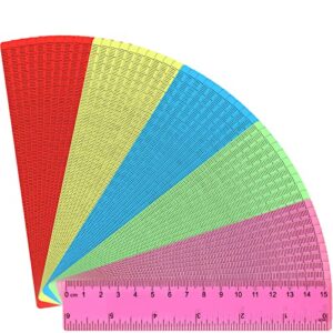50 pcs 6 inch rulers assorted colors clear plastic ruler straight rulers for kids ruler with inches and centimeters for students school supplies office home use