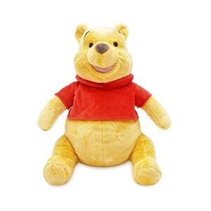 disney store official winnie the pooh soft toy, medium 12 inches, cuddly toy made with soft-feel fabric with embroidered details and wearing classic red t-shirt, suitable for all ages