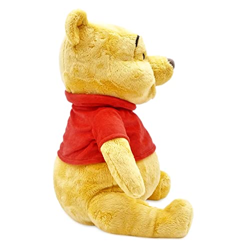 Disney Store Official Winnie The Pooh Soft Toy, Medium 12 inches, Cuddly Toy Made with Soft-Feel Fabric with Embroidered Details and Wearing Classic Red T-Shirt, Suitable for All Ages