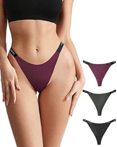 seamless thongs for women pack - high waisted g string thongs for women - cotton thongs for women sexy 3-6 pack set