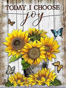 sunflower cross stitch kits for adults - stamped crossstitching kits preprinted 11 count cross-stitch kit for beginner, 11ct prestamped easy pattern needlepoint kits crafts for decor 11.8x15.7inch