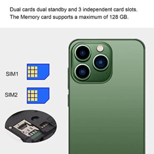 I13pro Max 4G Unlocked Phone for Android 11, 6.1 Inch HD Display Phone with Gravity Sensing Navigation System, Dual SIM 4GB RAM 64GB ROM 8MP 16MP 4000mAh Battery Unlocked Mobile Phone(Dark Green)