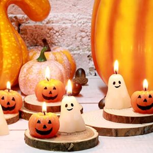 12 pcs halloween ghost pumpkin candle fun face black cat witch scented shaped candles thanksgiving halloween candle handmade wax fall candles and pumpkin decor for home (ghost, pumpkin)
