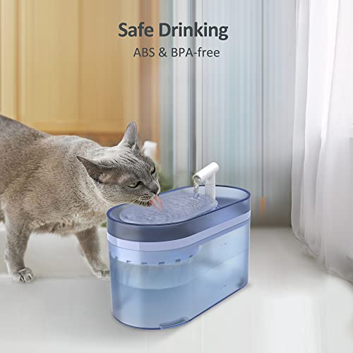 Petory Cat Water Fountain - Pet Water Fountain for Cats Inside, 84Oz/2.5L Automatic Cat Water Dispenser with 2 Replacement Filters