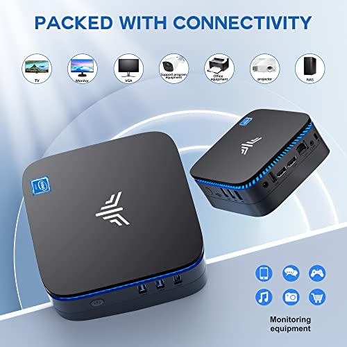 KAMRUI AK1 Plus Mini PC, Intel 12th Gen N95(up to 3.4GHz) Mini Desktop Computers, 8GB RAM/256GB M.2 SSD Micro Computer Tower Support 4K UHD, Dual Wi-Fi, BT 4.2 for Business Home Office