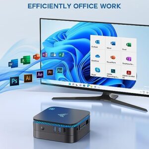 KAMRUI AK1 Plus Mini PC, Intel 12th Gen N95(up to 3.4GHz) Mini Desktop Computers, 8GB RAM/256GB M.2 SSD Micro Computer Tower Support 4K UHD, Dual Wi-Fi, BT 4.2 for Business Home Office