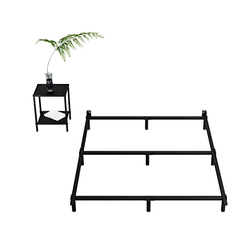 Hafenpo Metal Bed Frame - Sturdy Platform Bed Frame Heavy Duty Non-Slip Black Bed Frame 9 Leg Support Easy to Assemble Suitable for Any Space Queen Size