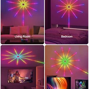 Daymeet Smart Firework LED Lights, ICRGB Dream Color LED Lights for Bedroom, LED Strip Lights with Remote App Control, Color Changing Music Sound Sync Light for Bedroom, Christmas Decorations