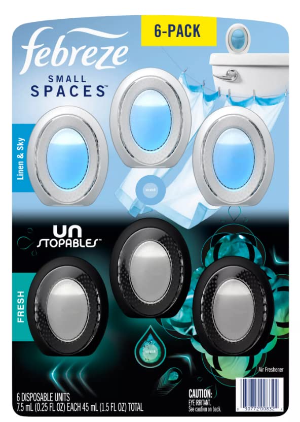 Febreze Small Spaces Air Freshener, 6 Pack, Linen & Sky & Fresh