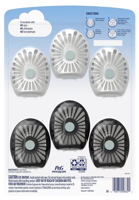 Febreze Small Spaces Air Freshener, 6 Pack, Linen & Sky & Fresh