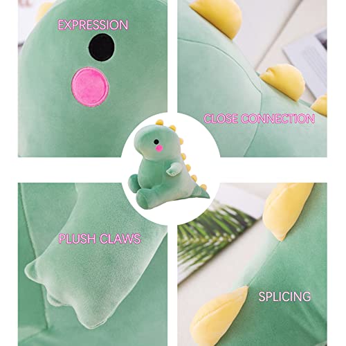 DUANMUL Cute Fat Dinosaur Plush Toys, Soft Stuffed Animals Toys Dolls, Dino Plushies, Cute Birthday Gifts for Kids Girls Boys (Green,8in)