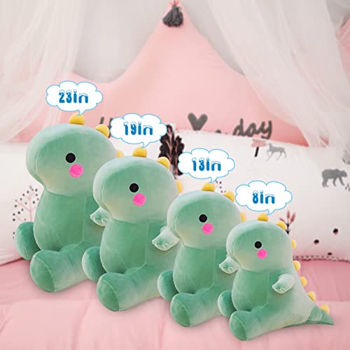 DUANMUL Cute Fat Dinosaur Plush Toys, Soft Stuffed Animals Toys Dolls, Dino Plushies, Cute Birthday Gifts for Kids Girls Boys (Green,8in)